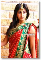 Telugu actress Sanjana posing sensuously in a beautiful saree...