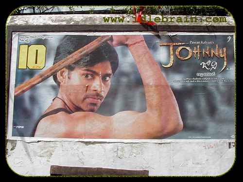 Telugu cinema movie posters - Johnny - Pawan Kalyan, Renu Desai - Allu Arvind Telugu cinema movie posters - Johnny - Pawan Kalyan, Renu Desai - Allu Arvind