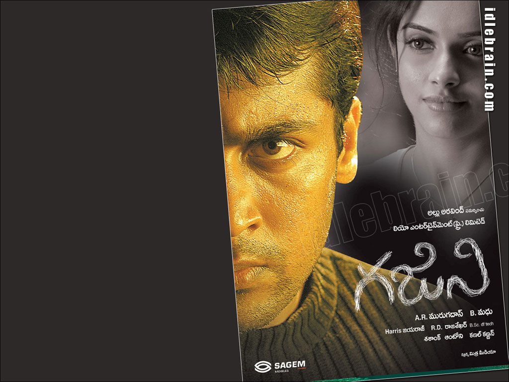 Ghajini Telugu film wallpapers Surya, Asin