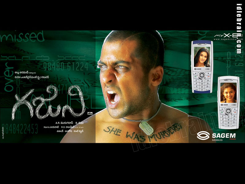Ghajini - Telugu film wallpapers - Surya, Asin Ghajini - Telugu film wallpapers - Surya, Asin