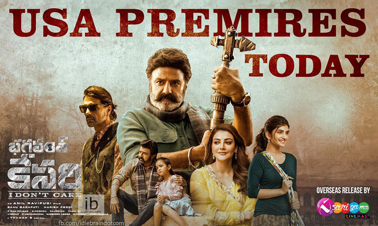 Action Emotional film BHAGAVANTH KESARI Usa Premieres today idlebrain