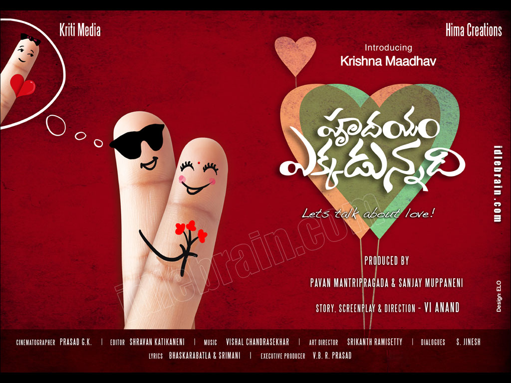 Hrudhayam Ekkadunnadi  wallpapers - Telugu cinema posters -   Krishna Maadhav