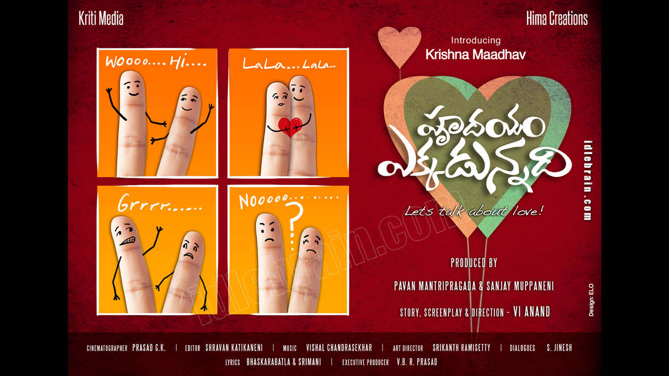 Hrudhayam Ekkadunnadi  wallpapers - Telugu cinema posters -   Krishna Maadhav